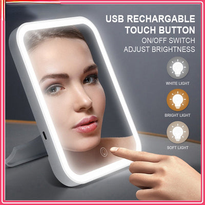 Smart Makeup Mirror with touch screen controls.