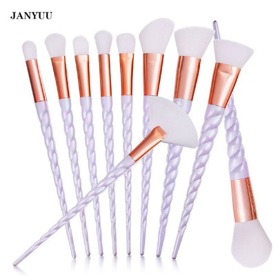 8Pcs Makeup Brushes Set with synthetic hair and aluminum ferrules