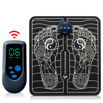 EMS Foot Massage device with digital display and mode selector.